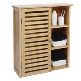 Mendler Hängeschrank HWC-O73, Badschrank Badezimmerschrank, Türe Staufächer Bambus 60x50x19cm