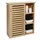 Mendler Hängeschrank HWC-O73, Badschrank Badezimmerschrank, Türe Staufächer Bambus 60x50x19cm