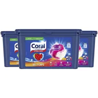 Coral Waschmittel Allin1 Caps Optimal Color XXL Pack für strahlend saubere Farben 45 WL 3 Stück