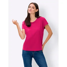 Heine Kurzarmshirt HEINE "Shirt", Damen, Gr. 38, pink, 50% Baumwolle, 50% Modal, unifarben, Rundhals, Shirts