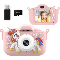 HOVIN 1080P 2.0" Display Fotoapparat Kinder, Digital Kinderspielzeug Kinderkamera (Fotoapparat Kinder, Digitalkamera Kinder Kinderspielzeug) rosa