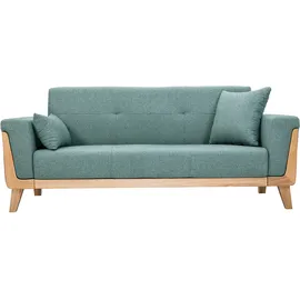 miliboo Couch Stoff 3-Sitzer Graugrün