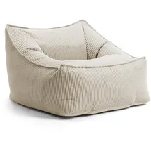 mokebo Sitzsack Der Lümmel Cord 80 x 60 x 83 cm Beige mit Hocker
