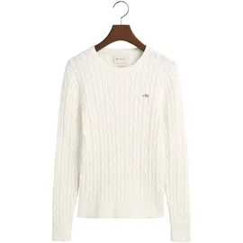 GANT Damen Strickpullover STRETCH COTTON CABLE C-NECK,