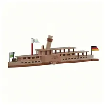 Kleinkunst aus dem Erzgebirge® Müller Elbdampfschiff Dresden hochwertiger Naturholzbausatz 24 cm