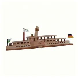 Kleinkunst aus dem Erzgebirge® Müller Elbdampfschiff Dresden hochwertiger Naturholzbausatz 24 cm