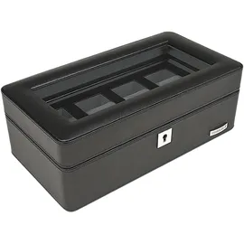 Windrose Uhrenkoffer Tempora für 4 Uhren 26,5 cm Schwarz