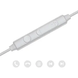 Joyroom In-Ear USB Typ-C Ohrhörer mit Fernbedienung USB-C Anschluss Kopfhörer Silber