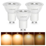 Linkind Dimmbar Warmweiß GU10 LED Lampe, 5.7W ersetzt 75W Reflektorlampe, 2700K GU10 Birne von 560Lm, 110°Abstrahlwinkel PAR16 Energiesparlampe, 3 Stück