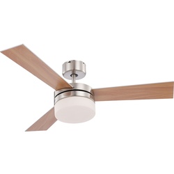 RGB LED Decken Ventilator Leuchte dimmbar Fernbedienung Farbwechsler Lampe Flügel Buche/Silber