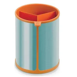 Bra Efficient Set mit 5 Küchenutensilien und Karussell Edelstahl Nylon Silikon 14,5 x 15 x 37,5 cm Orange