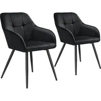 Tectake tectake® Esszimmerstuhl, gepolstert, in Samtoptik, gesteppt, schlanke Stahlbeine,