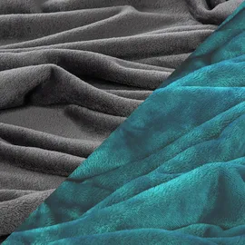 nyvi Winter Bettwäsche Set DreamScience Cashmere Touch - Kuschelweich & Wärmend - Mit Reißverschluss Größe:155x220 + 80x80 cm anthrazit/petrol