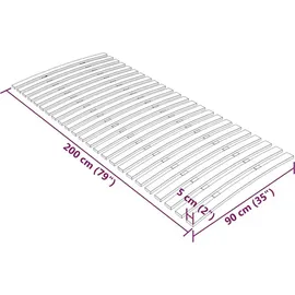 vidaXL Lattenrost mit 24 Latten Holz 90 x 200 cm