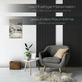 HEXIM Akustikpaneel HEXIM Schwarz 6 St. 278 x 60 cm