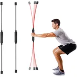LSDRALOBPOI Fitness Stab Schwingstab 2 Stück Multifunktionaler Sport Tremor, Fitness Elastic Training Fettverbrennung Fettabweisungsstange, Übungsstange, Trainingsstange Ausrüstung 809(Color:Black)