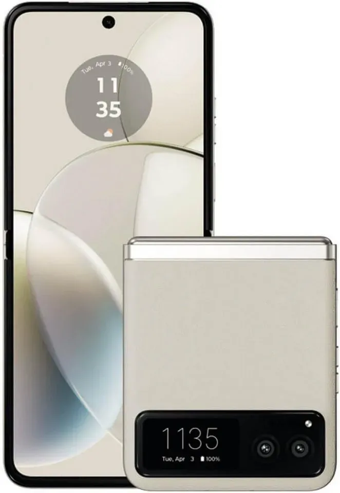 Motorola Razr 40 Smartphone (17,53 cm/6.9 Zoll, 256 GB Speicherplatz, AMOLED, Spitzenhelligkeit: 1000 Nits, 120 Hz) beige