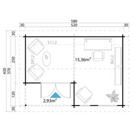 Lasita Maja Brighton 4 x 5 m Lichtgrau
