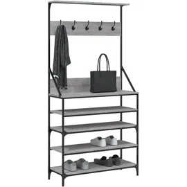 vidaXL Garderobenständer mit Schuhablage 90 x 34 x 184 cm Grau Sonoma