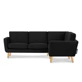 Konsimo Eckcouch Velours 2-Sitzer Schwarz