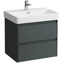 Laufen BASE 2.0 Waschtischunterbau, 2 Schubladen, SoftClose, inklusive Ordnungssystem, zu H810964 621x446x515mm, H4112821082661, Farbe: Verkehrsgrau