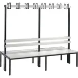 C+P Garderobenbank 165,0 x 196,0 x 75,6 cm grau / lichtgrau