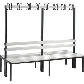 C+P Garderobenbank 165,0 x 196,0 x 75,6 cm grau / lichtgrau