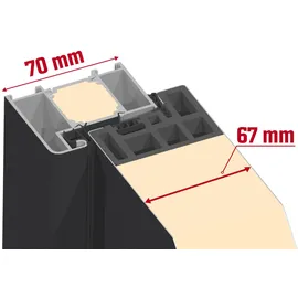 Splendoor Haustür Passivedoor Premium B06 Anthrazit DIN Links 100 x 210 cm