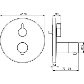 Hansa HansaVAROX Duschthermostat rund für 1 Verbraucher Chrom 40579083