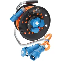 KALLE DAS KABEL Kabeltrommel Camping CEE-Campingkabeltrommel Wohnmobil-Kabeltrommel H07BQ-F 3G 2,5mm2 Extreme Signal 25 Meter im Set mit Anschlussleitung 1,5 Meter