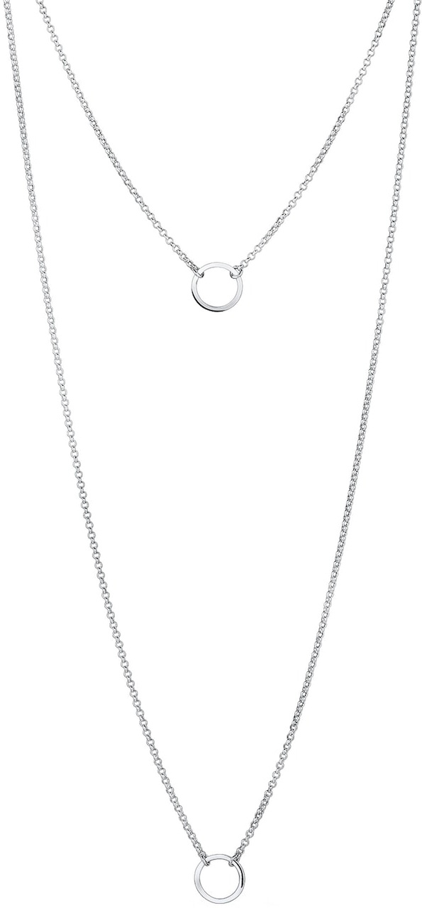 Elli Layering Doppelkette Kreis 925 Sterling Silber Ketten   Damen 