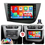 ESSGOO Für Seat Leon 1P1 2005-12 Android15 Autoradio Carplay GPS NAVI Mit USB Autoradio (RDS, 4+64GB(optional), Digitalradio (DAB), FM, SWC, Apple Carplay Android Auto GPS Navi WIFI BT EQ mit USB- und Type-C) schwarz