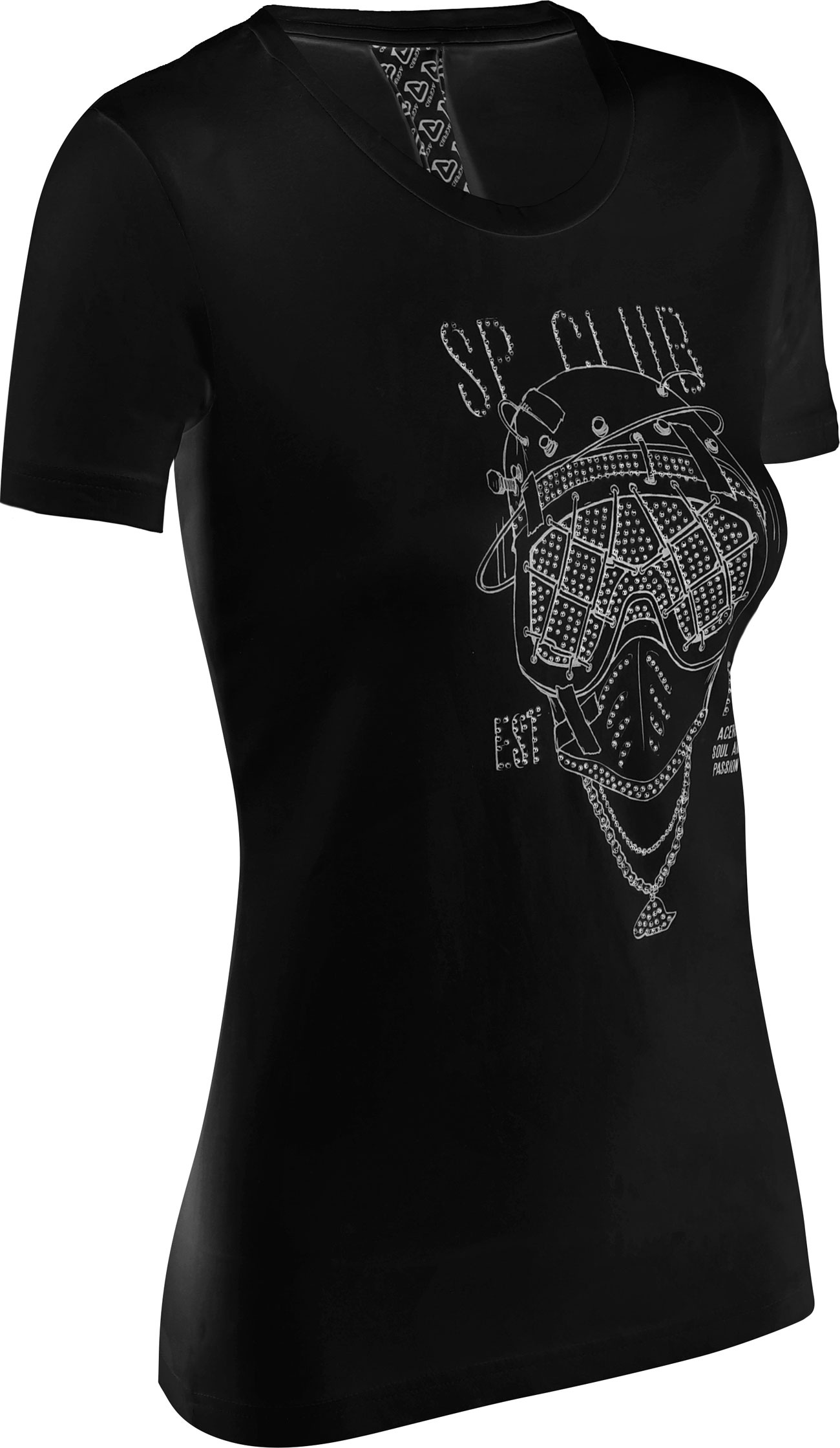 Acerbis SP Club Diver, t-shirt femmes - Noir/Blanc - XL