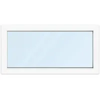 Fenster 120x60 cm, Kunststoff Profil aluplast IDEAL® 4000, Weiß, 1200x600 mm, einteilig festverglast, 2-fach Verglasung, individuell konfigurieren