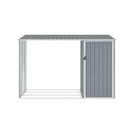 vidaXL Brennholzlager Verzinkter Stahl 245 x 98 x 159 cm Grau