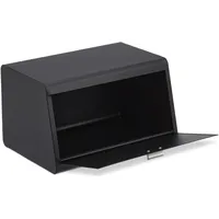 Relaxdays Brotkasten Edelstahl Schwarz,Grau