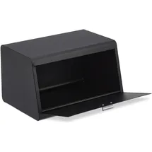 Relaxdays Brotkasten Edelstahl Schwarz,Grau