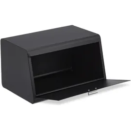 Relaxdays Brotkasten Edelstahl Schwarz,Grau