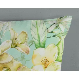 Muller Textil Chiemsee Blumen Grün 135 x 200 cm + 2 x 80 x 80 cm