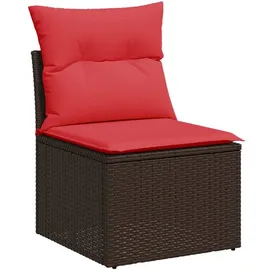 vidaXL 5-teiliges Gartensofa-Set mit Kissen, braun, Polyrattan
