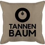 Kissen 50x50 - Weihnachtskissen Christmas Geschenke - O Tannenbaum - Schwarz - 50 x 50 cm - Beige - weihnachtliches weihnachts sachen zu weihnachten weihnachtsmotive+weihnachtsmotiven weihnachtlich