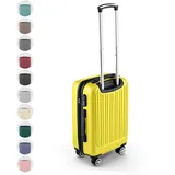 Easy Move ABS Hartschalenkoffer [ERGONOMISCH & SICHER] - Großer Trolley Koffer mit 360° Rädern, Zahlen Schloss - reisekoffer groß, hartschalenkoffer, Luggage (Yellow, 54cm) *