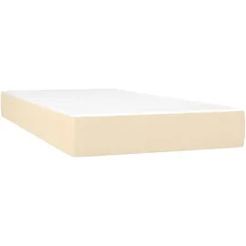 vidaXL Boxspringbett mit Matratze & LED Creme 200x200 cm Stoff