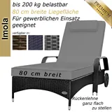 Sonnenliege Gartenliege Liege Liegestuhl Rattanliege Schwarz Polyrattan Rattan