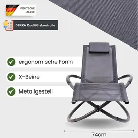 Albatros Gartenliege X-FORM 93 x 90 x 0 cm Grau