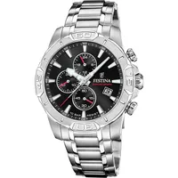 Festina Uhr Für Herren F20704/3 Timeless Chronograph Silber Edelstahl