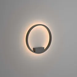 Wandlampe Wandleuchte Wohnzimmerlampe schwarz LED Ring Design D 40 cm