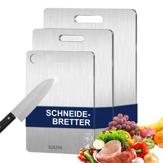 vapourd Titan Schneidebrett, Titanium Cutting Board für Fleisch, Obst (3 Stück)