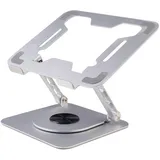 ewent Laptop Ständer mit 360 Drehbarer Basis aus Aluminiumlegierung, Höhenverstellbar, Belüfteter, Verstellbarer ergonomischer Ständer, Faltbarer Laptop Stand, für 10-17,3" Laptop