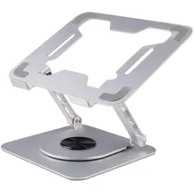 ewent Laptop Ständer mit 360 Drehbarer Basis aus Aluminiumlegierung, Höhenverstellbar, Belüfteter, Verstellbarer ergonomischer Ständer, Faltbarer Laptop Stand, für 10-17,3" Laptop